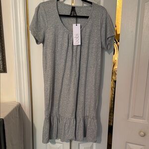 Bobi Heather Gray Ruffle Dress